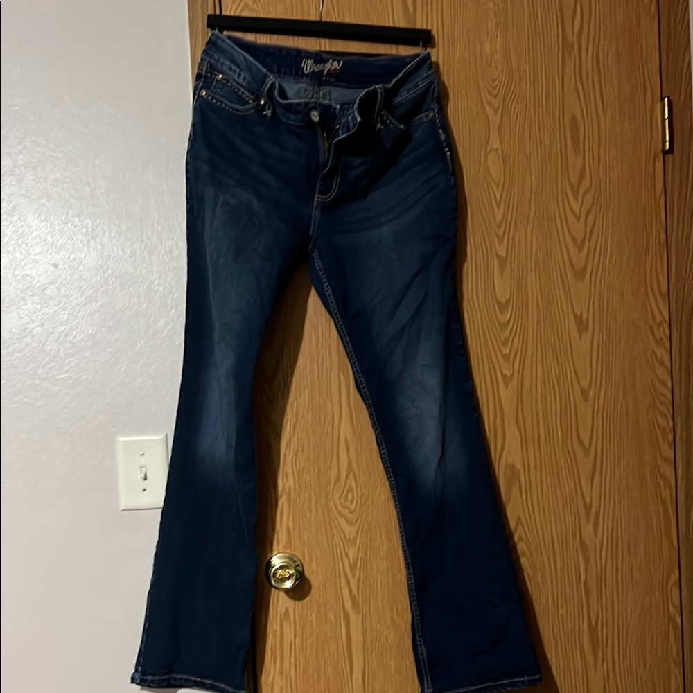 Wrangler Blue Flare Wide Leg Jeans